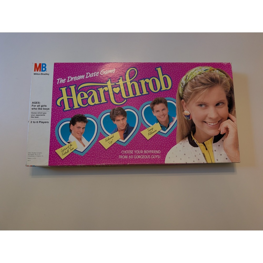 Milton Bradley Board Game Pink 1988 Heartthrob The Dream Date Game Retro